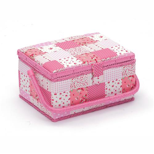 Sewing Basket - Patchwork Pink