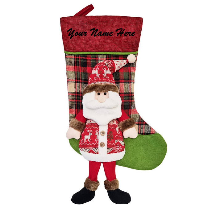 3D Christmas Sock With Santa attached.