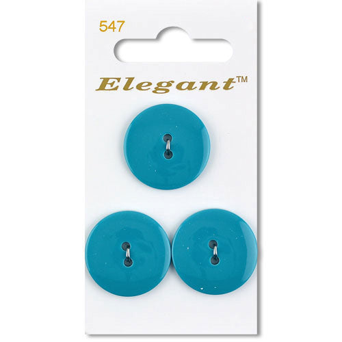 22mm Button 2 Holes - Turquoise Blue