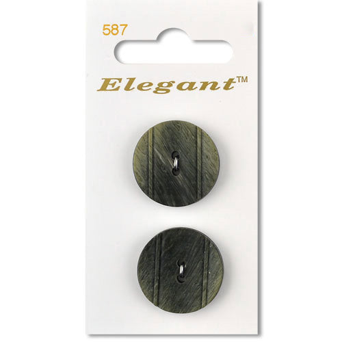 22mm Button 2 Holes - Olive Green
