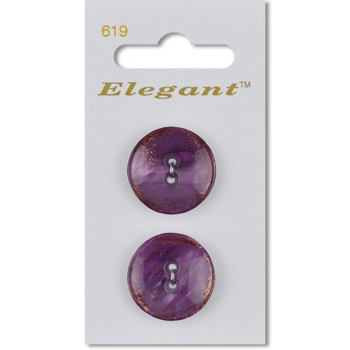 22mm Button 2 Holes - Purple