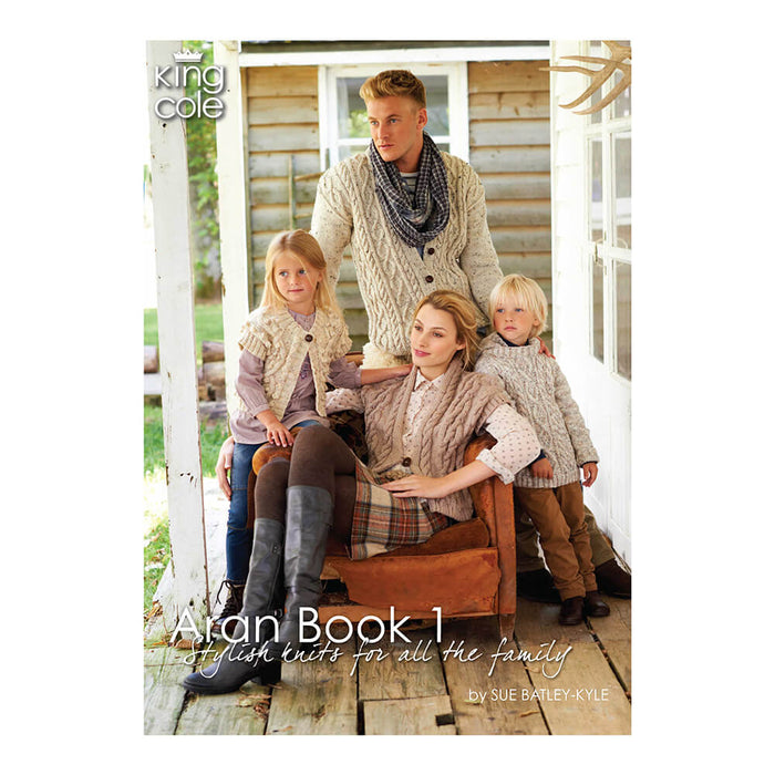 ARAN BOOK 1 By " Sue Batley-Kyle " ( King Cole ) - Stylish knits for all the family