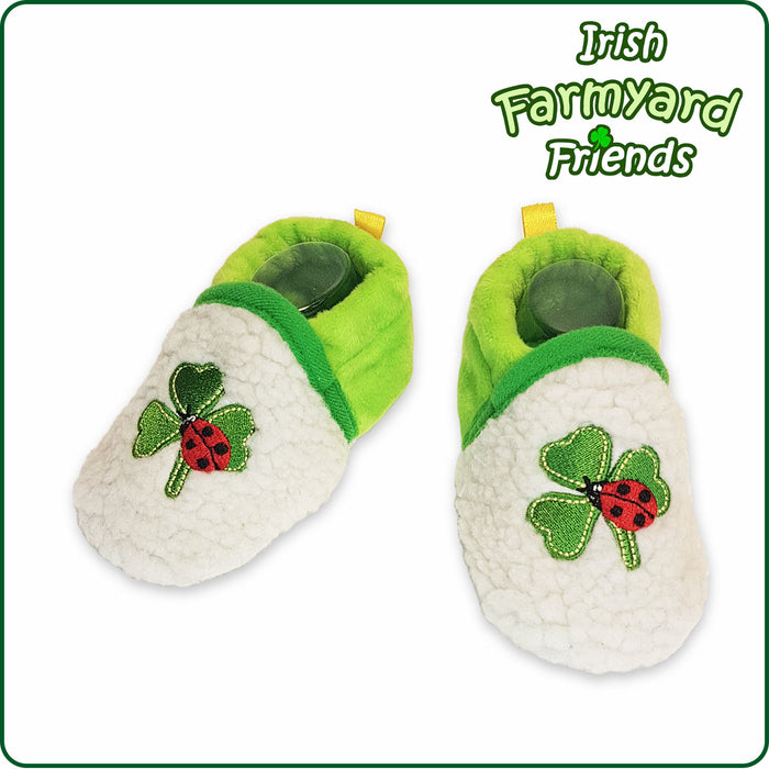 Cute Baby Booties with Shamrock Design