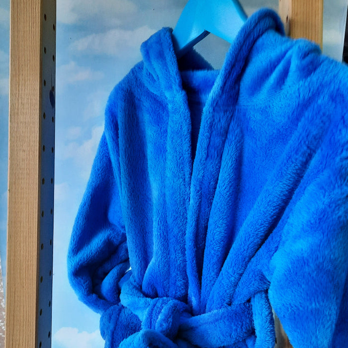 Micro fibre robe with ears - Blue
