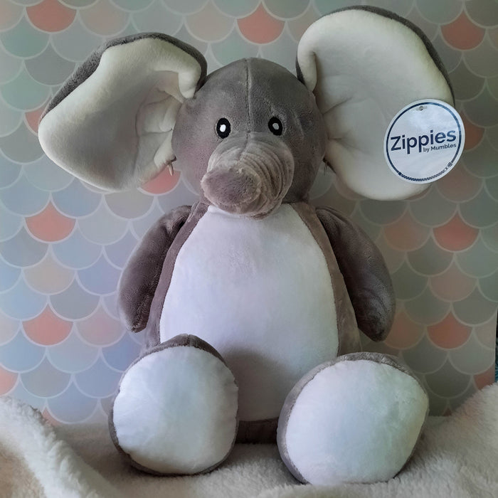Mumbles -Zippie Elephant Plush - Grey