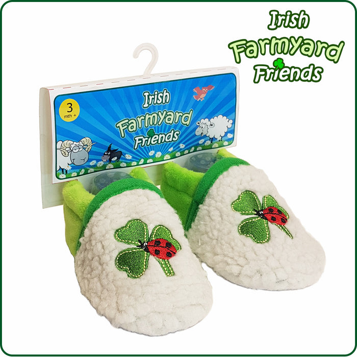 Cute Baby Booties with Shamrock Design