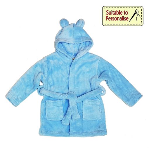 Micro fibre robe with ears - Blue