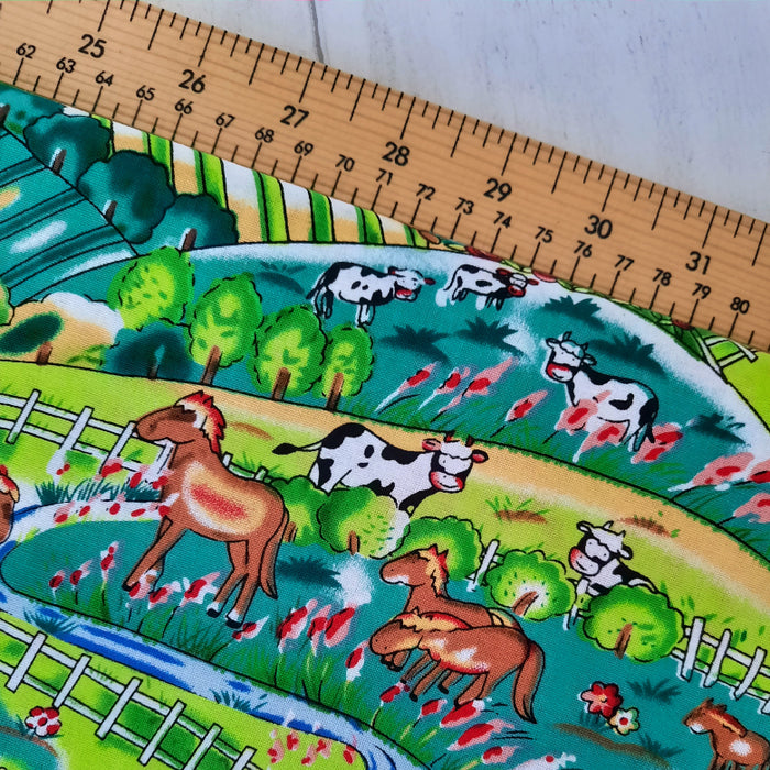 Cotton Poplin Print 114cm - Farming scenes by The Craft Cottton Company