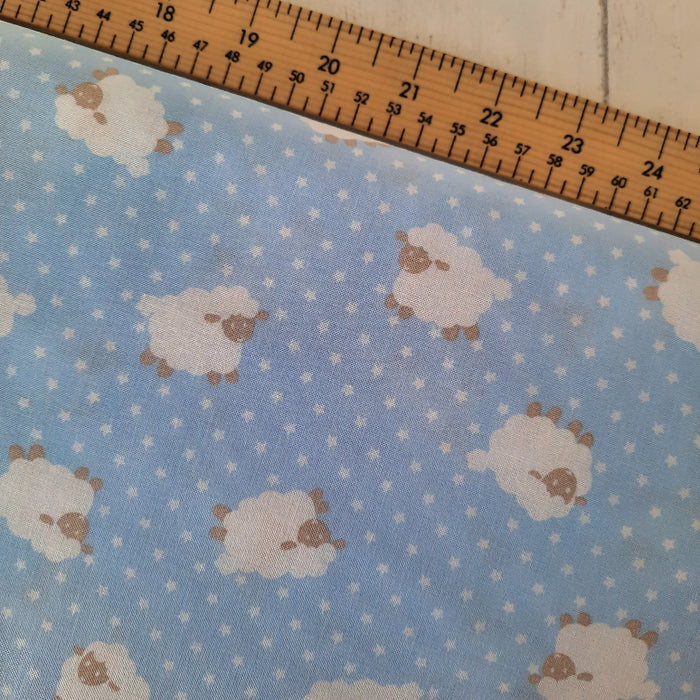 Cotton Craft 150cm - White Sheep on Baby Blue