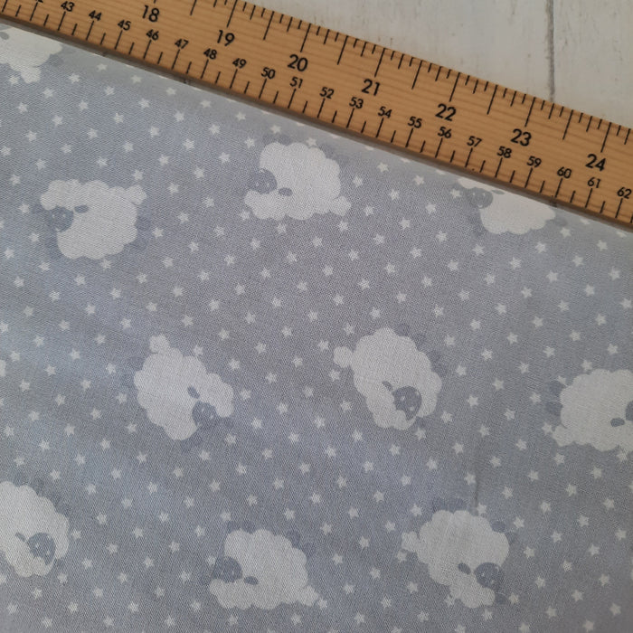 Cotton Craft 150cm - White Sheep on Light Grey