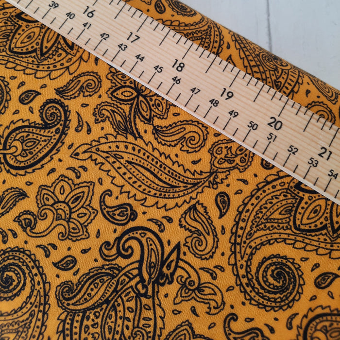 Dressmaking 100% Viscose Paisley Print 140cm - Amber