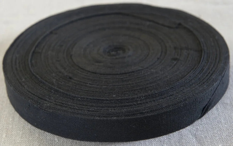 Cotton Tape 1/2"- 12mm - Black