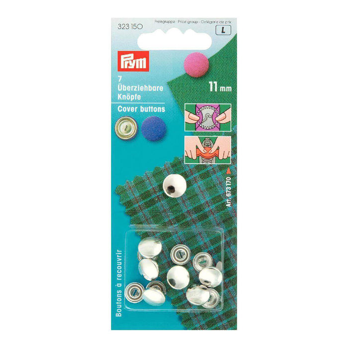 Prym - Cover Buttons - Silver - 11mm 323 150