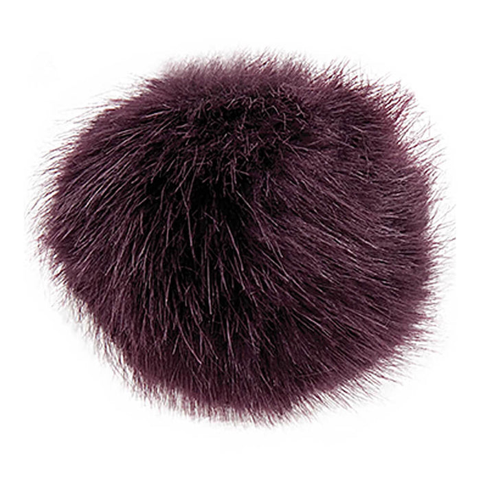 Rico - Faux Fur Pompom 13cm Aubergine
