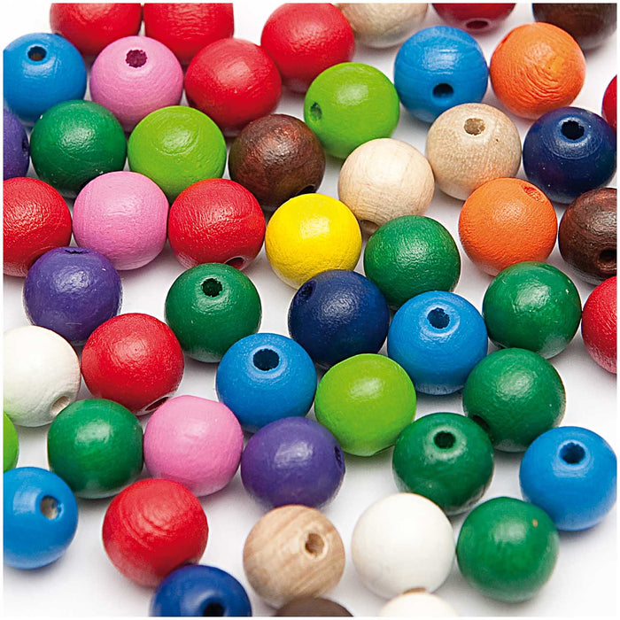 Rico - Wood Beads 14mm - 25 Beads- Multicolour