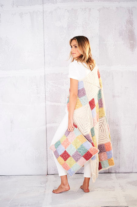 Stylecraft - Crochet Pattern #9558 - Farmhouse Patch Blanket & Cushion in Batik DK