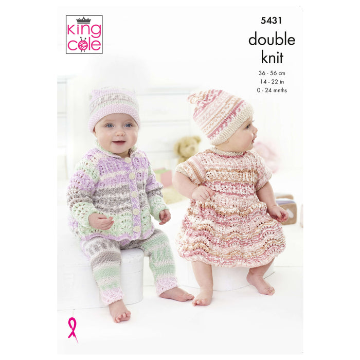 King Cole - Knitting Pattern #5431 - Baby Set in Cherish DK
