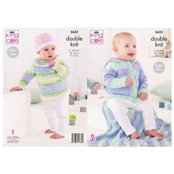 King Cole - Knitting Pattern #5632 - Baby Set in Cottonsoft & Cottonsoft Crush DK