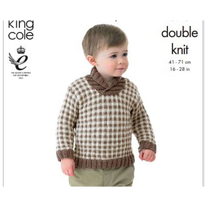 King Cole - Knitting Pattern #3910- Sweater & Cardigan in Big Value DK