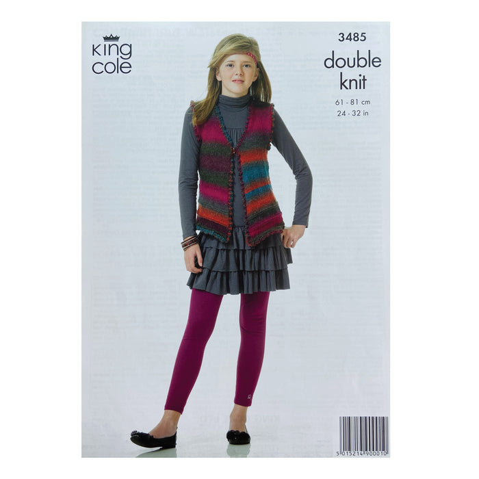 King Cole - Knitting Pattern #3485 - Children's Cardigan and Waistcoat in Riot DK