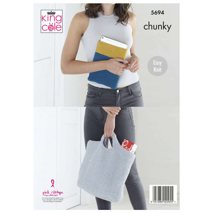 King Cole - Knitting Pattern #5694 Plant Pot Sacks, Tablet Cover, Tea Cosy & Bag in Ultrasoft Chunky