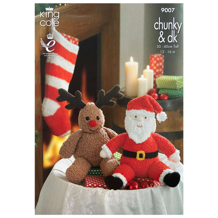 King Cole - Knitting Pattern #9007- Santa & Rudolph Toys & Stocking