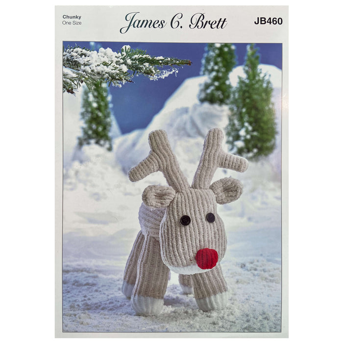 James C Brett - Knitting Pattern #JB460 - Rudolph in Flutterby