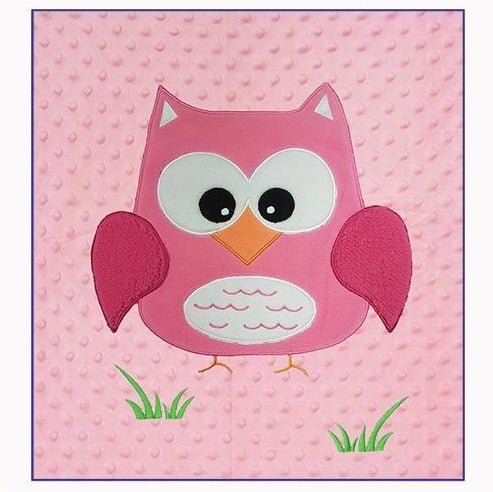 Cute Dimple Padded Blanket - Pink Owl