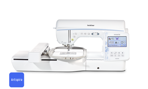 Brother Innov-is NV2700 with embroidery hoop attached - front view
