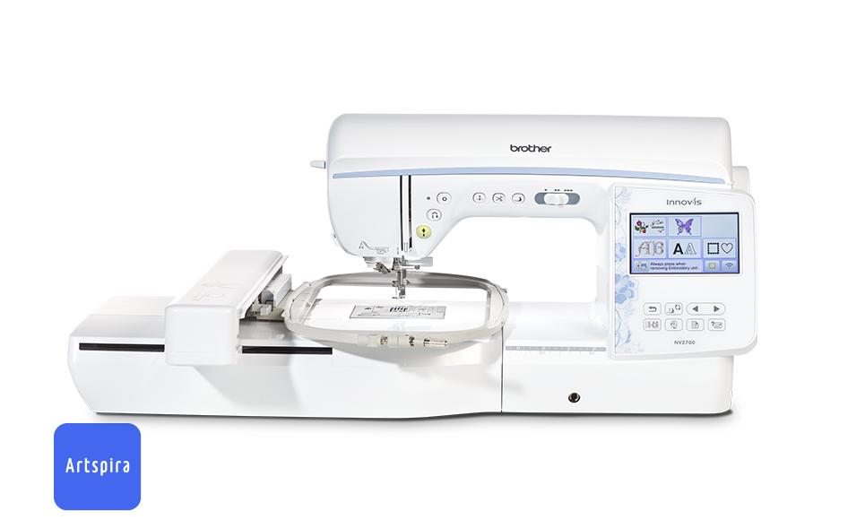 Brother Innov-is NV2700 with embroidery hoop attached - front view
