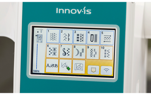 Brother Innov-is F580 colour LCD touchscreen showing stitch selection