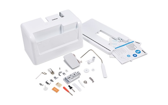 Brother Inventio NV1850Q hard case, extension table and accessories
