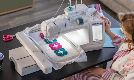 Brother Expedition Innov-is BX1e embroidering colourful floral motifs