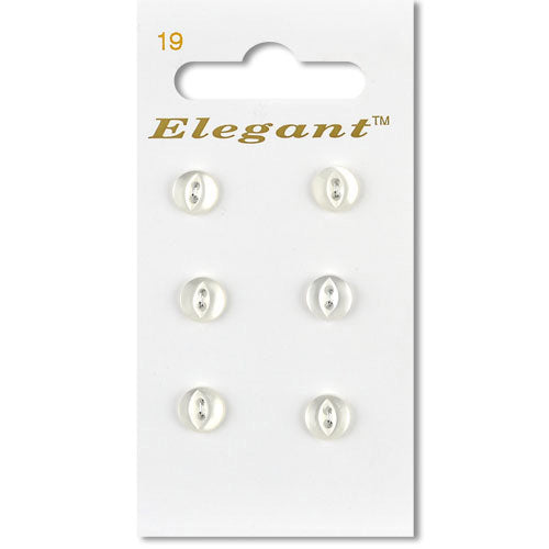 7mm Button 2 Holes - White Gloss