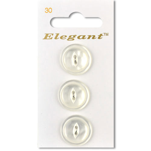 19mm Button 2 Holes - Ivory With Trim