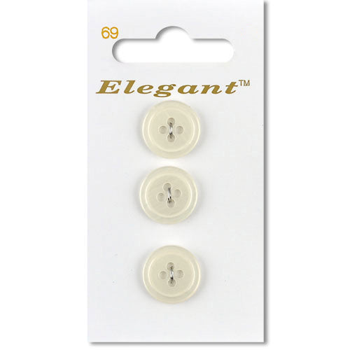 16mm Button 4 Holes - White