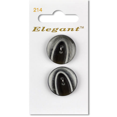 22mm Button 2 Holes - Marble Effect Grey