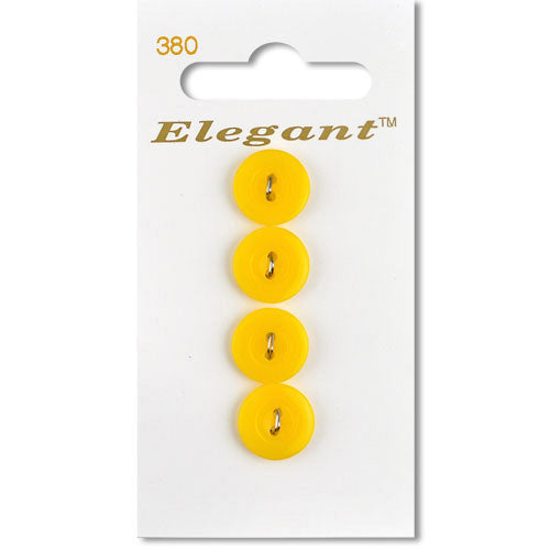 12mm Button On Shank - Yellow - 380