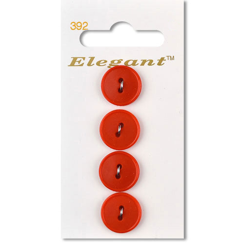 16mm Button 2 Holes - Red