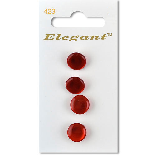 11mm Button On Shank - Red