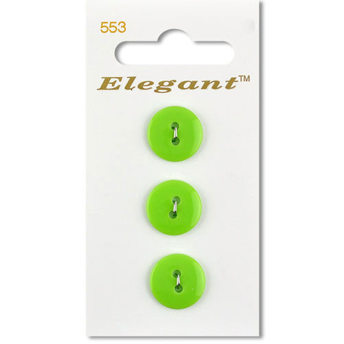 16mm Button 2 Holes - Bright Green