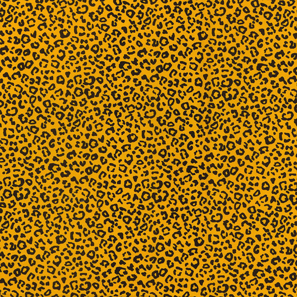 Poplin Cotton - Leopard Print on Mustard Yellow - 112cm / 44"