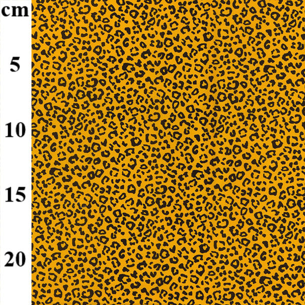 Poplin Cotton - Leopard Print on Mustard Yellow - 112cm / 44"