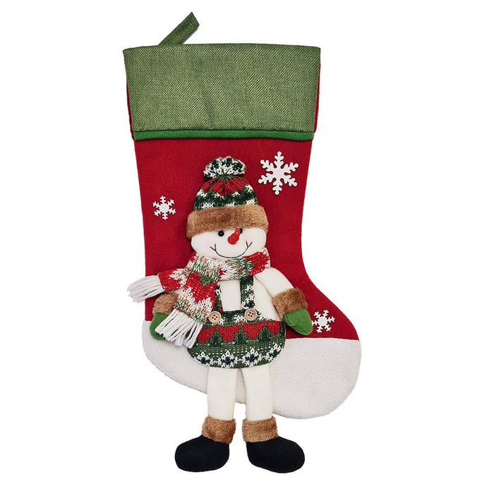 3D Christmas Sock With Snowman attached