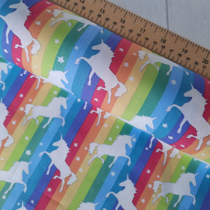 Cotton Poplin Print 112cm - Bright Pink Unicorns  Rose & Hubble