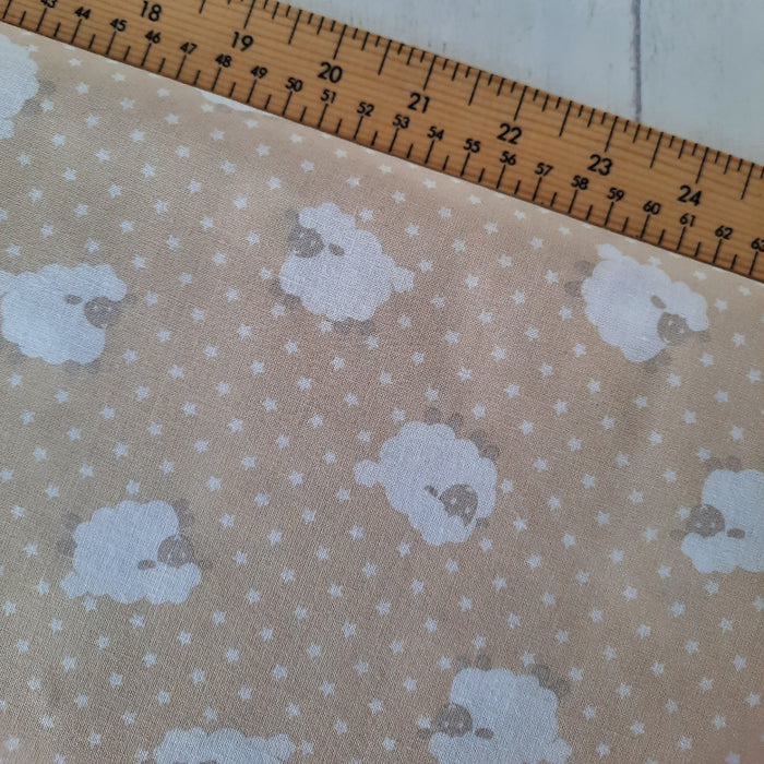 Cotton Craft 150cm - White Sheep on Tan