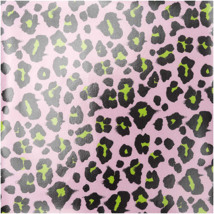 PVC Coated Fabric - 260g/m2 Acid Leopard - Rose - 25 x 70cm