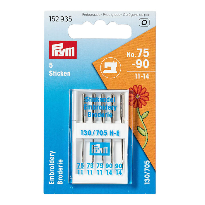 Prym - Embroidery Sewing Machine Needles N0 75/90 - 154 935