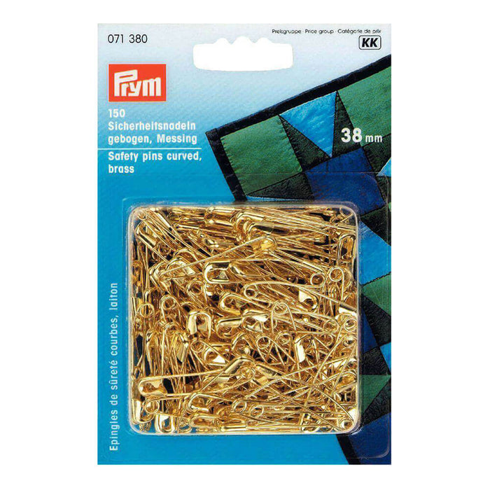 Prym - Safety pins curved, brass x150 38mm - 071 380