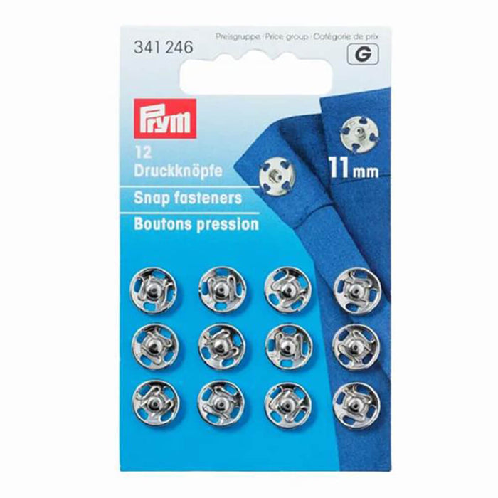 Prym - Snap Fasteners x12 - 11mm - Silver 341 246